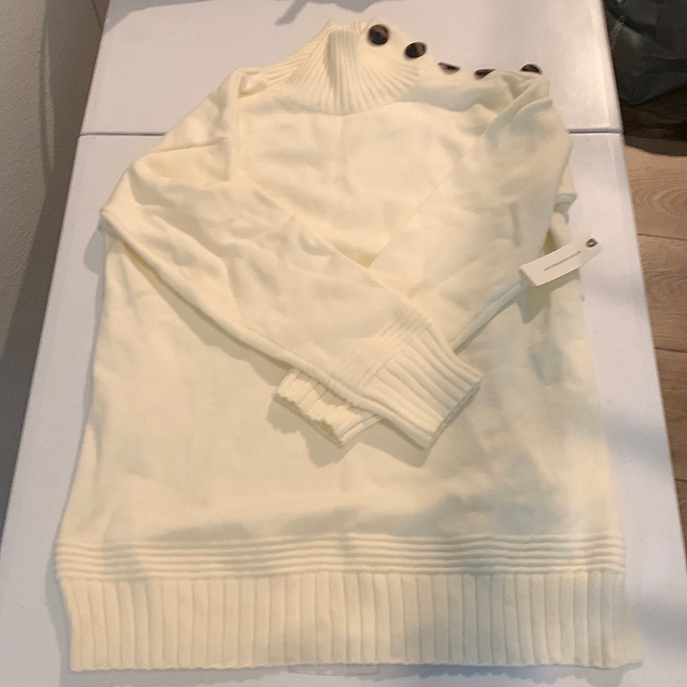 Knit Ivory Turtleneck Sweater